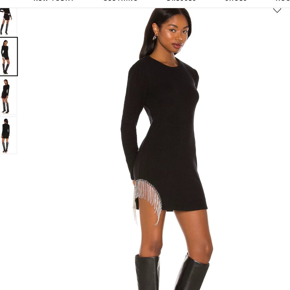 Saylor Size XS Black Long Sleeve Lilley Mini Dress Glam